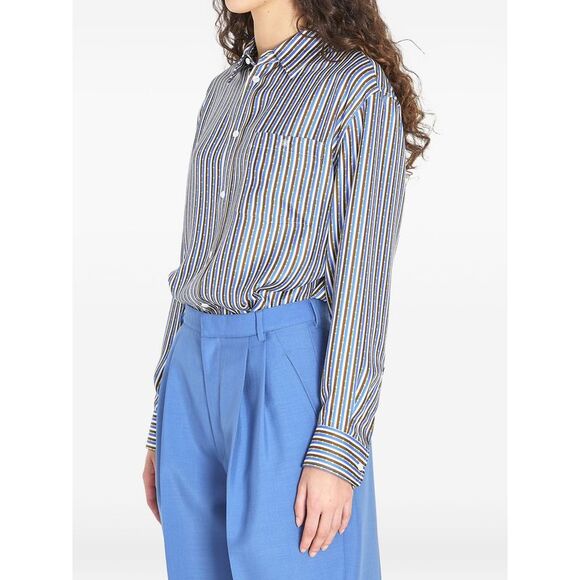 Celine Women Striped Silk Shirt - Picture 3 of 5